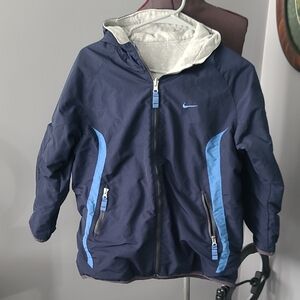 Nike Kids Navy and Light Blue Raincoat